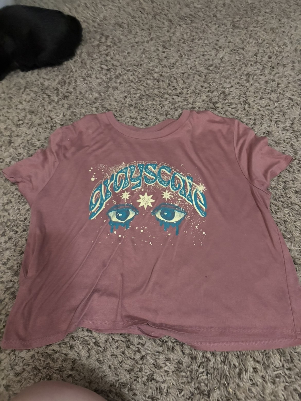 Pink Graphic Tee with Blue & Cream Psychedelic Eyes